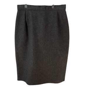 Clothes Circuit Vintage Charcoal Sz 7 Wool Pencil Skirt High Waisted Made in USA